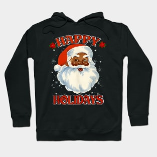 Happy Holidays African American - Santa Claus Pajamas Hoodie